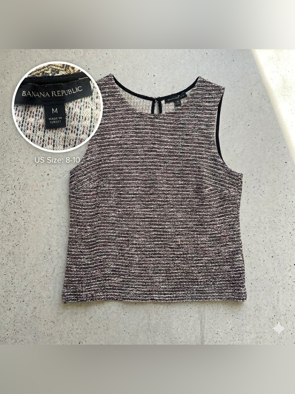 Banana Republic Striped Sleeveless Knit Tank - Brown & Black